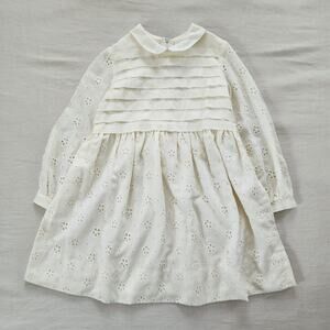 Vintage Neiman Marcus Cream Eyelet Floral Dress 5t